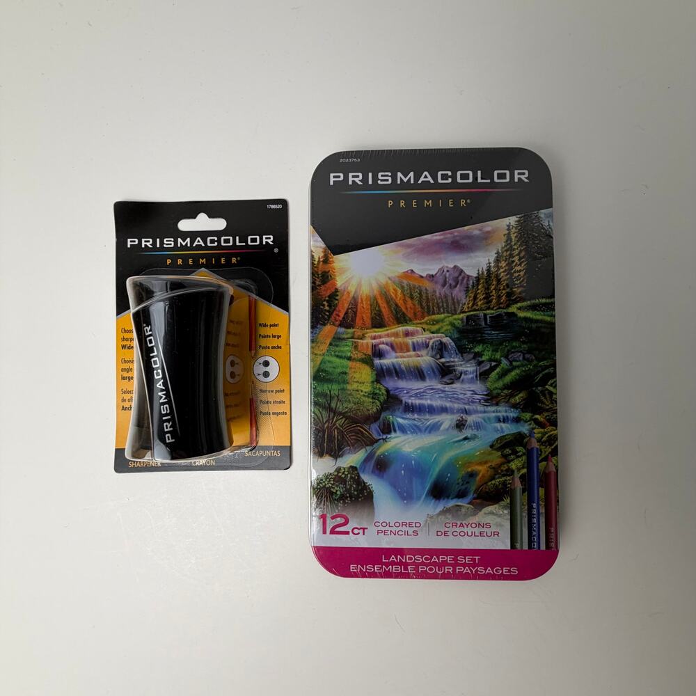 New Prismacolor Premier Colored Pencils 12 Landscape Set + Sharpener Student